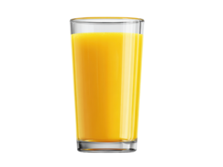 Refreshing orange juice glass on table drink bright environment. Isolated on transparent background, png.