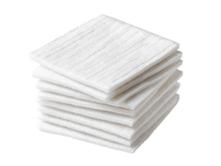 Cotton pads for skin care beauty routine home soft close-up. Isolated on transparent background, png.