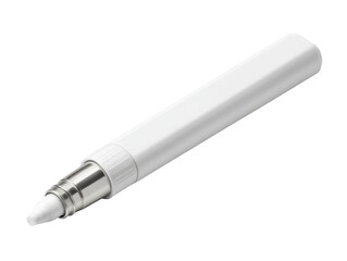 Creative marking action with white marker in studio setting. Isolated on transparent background, png.