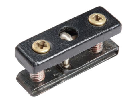 Industrial hardware connector workshop product image detail close-up. Isolated on transparent background, png.