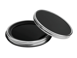 Exploring black paint techniques in canvas art studio. Isolated on transparent background, png.