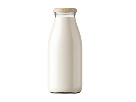 Fresh milk bottle in a kitchen setting beverage photography. Isolated on transparent background, png. - Powered by Adobe