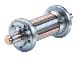 Factory installation of industrial machine components a close-up. Isolated on transparent background, png.