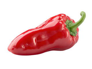 Red pepper freshness market stall food photography vibrant close-up. Isolated on transparent background, png.