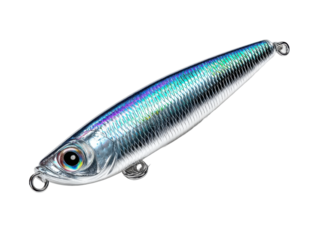 Fishing lure action photography outdoor adventure in natural light. Isolated on transparent background, png.