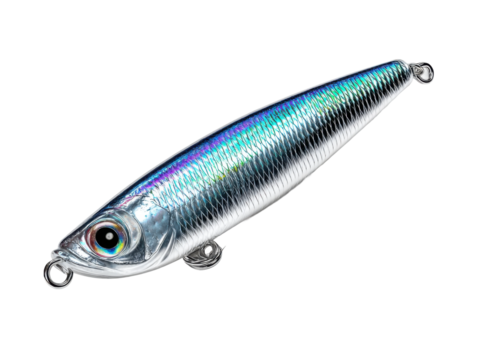 Fishing lure action photography outdoor adventure in natural light. Isolated on transparent background, png.