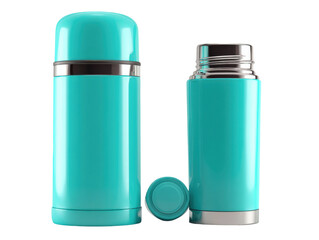 Insulated thermos for hot and cold drinks kitchen product shot studio. Isolated on transparent background, png.
