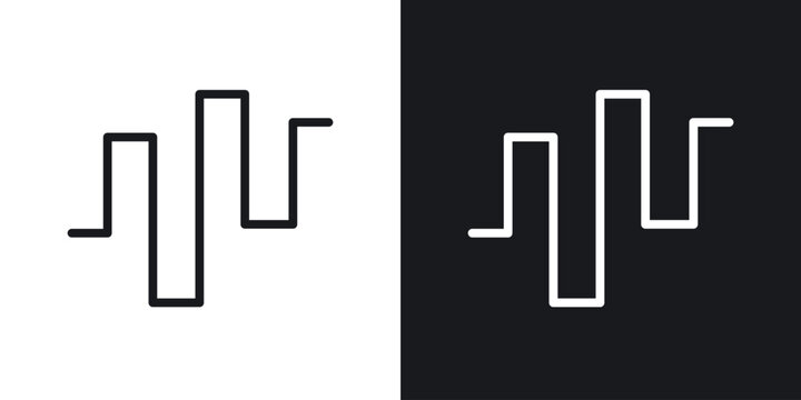 Wave square vector icon. Design graphic in outline style illustration.