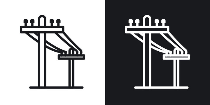 Utility pole vector icon. Design graphic in outline style illustration.
