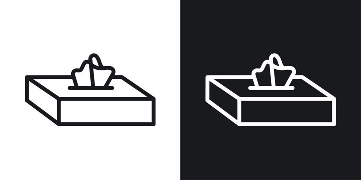 Tissue box vector icon. Design graphic in outline style illustration.