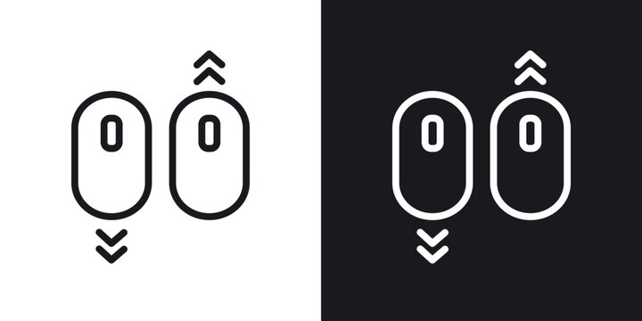 Scroll down up vector icon. Design graphic in outline style illustration.