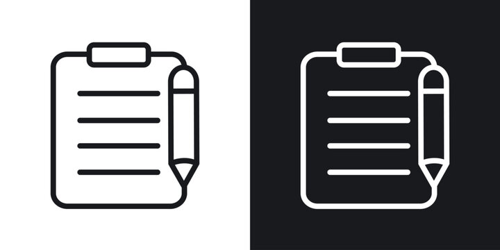 Registration paper vector icon. Design graphic in outline style illustration.