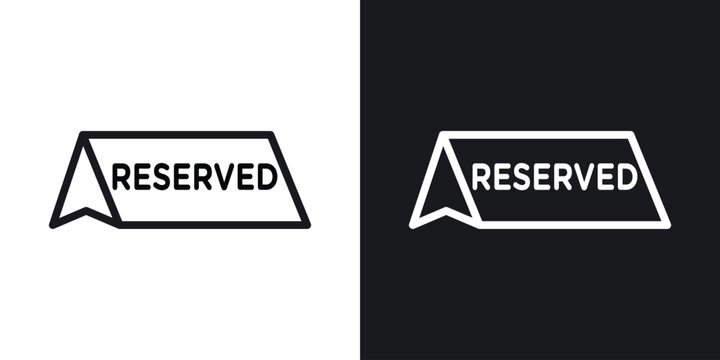 Reservation table vector icon. Design graphic in outline style illustration.