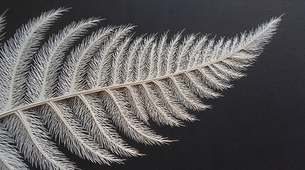 Detailed close-up of a delicate fern frond.