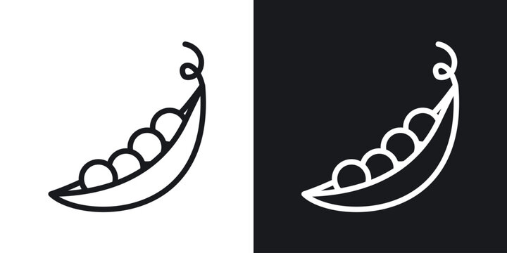 Peapod vector icon. Design graphic in outline style illustration.