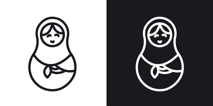 Nesting dolls vector icon. Design graphic in outline style illustration.