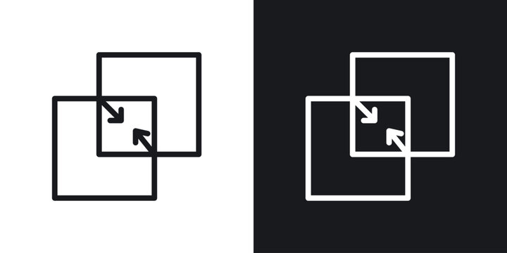 Merge vector icon. Design graphic in outline style illustration.