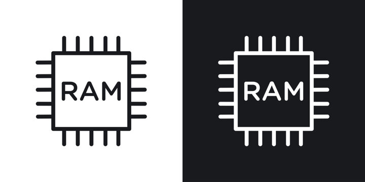 Memory vector icon. Design graphic in outline style illustration.