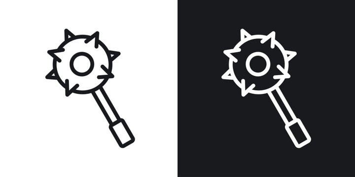 Mace vector icon. Design graphic in outline style illustration.