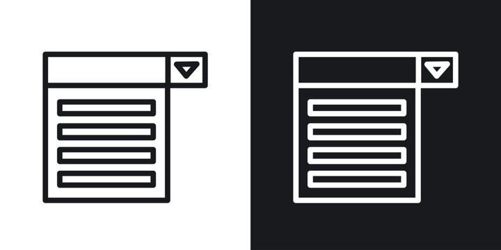 List dropdown vector icon. Design graphic in outline style illustration.