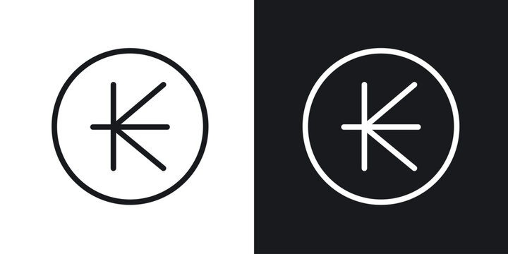 Kip vector icon. Design graphic in outline style illustration.