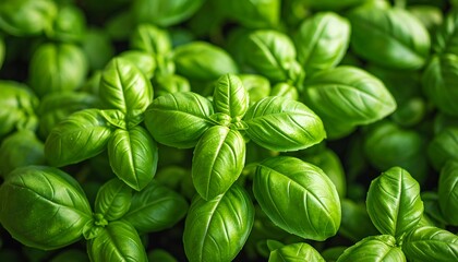 Close-up basil leaves