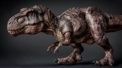Close-up of a detailed dinosaur model.