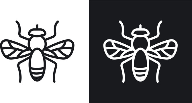 Fly insect vector icon. Design graphic in outline style illustration.