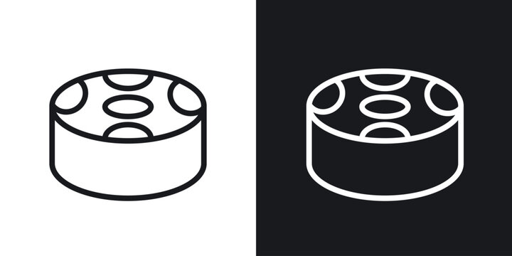 Drum steelpan vector icon. Design graphic in outline style illustration.