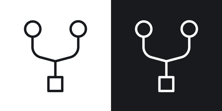 Code Fork vector icon. Design graphic in outline style illustration.