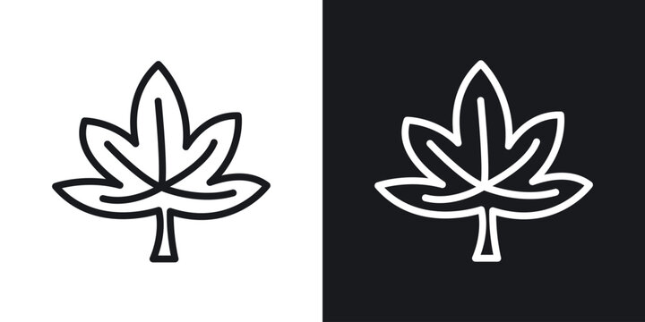 Cannabis vector icon. Design graphic in outline style illustration.