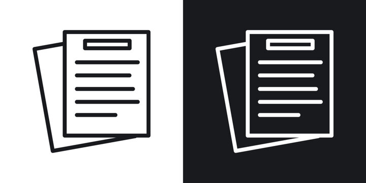 Assignment vector icon. Design graphic in outline style illustration.