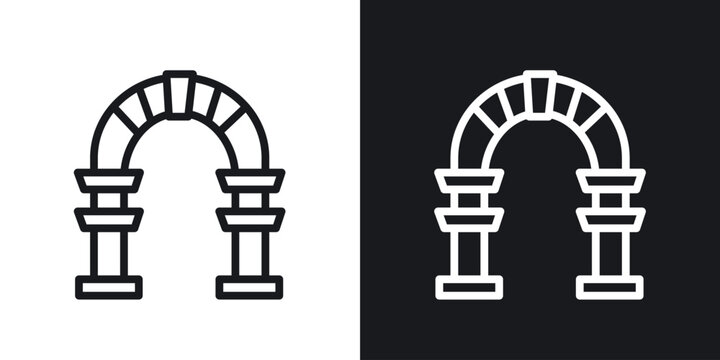 Archway vector icon. Design graphic in outline style illustration.