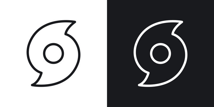 Hurricane vector icon. Design graphic in outline style illustration.
