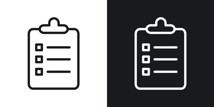 Clipboard vector icon. Design graphic in outline style illustration.