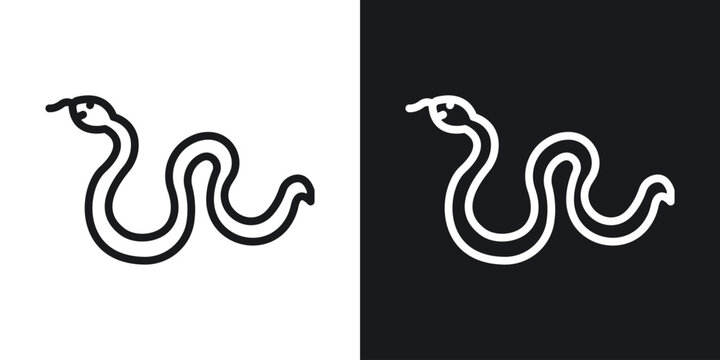 Snake vector icon. Design graphic in outline style illustration.