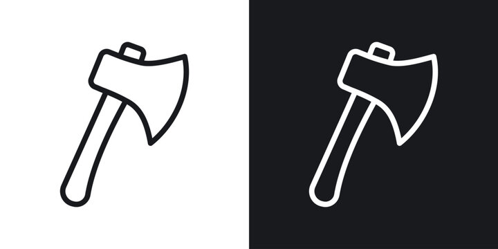 Axe vector icon. Design graphic in outline style illustration.