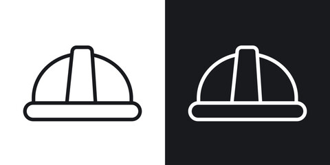 Fototapeta premium Hard hat vector icon. Design graphic in outline style illustration.