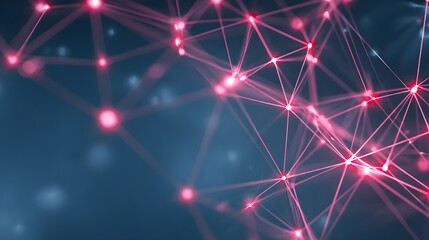 Obraz premium Abstract network of glowing lines and points.