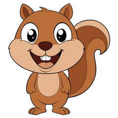 Fototapeta premium Cute cartoon squirrel isolated on white background