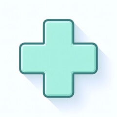 Medical cross symbol in a modern flat design style. Health and pharmacy icon with a long shadow. First aid and healthcare concept illustration.