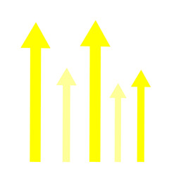 上昇志向を表現したシンプルな矢印群(黄色)