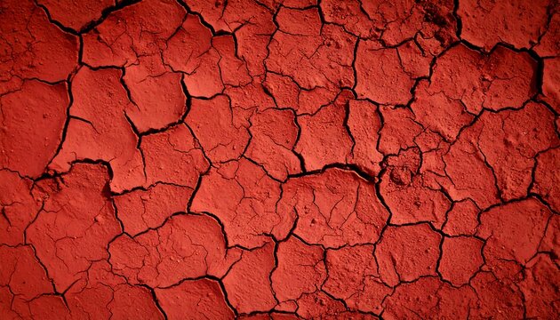 Deep crimson cracked earth - Powered by Adobe