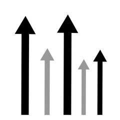 上昇志向を表現したシンプルな矢印群(黒)