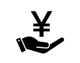 Obraz premium Hand holding Japanese Yen symbol