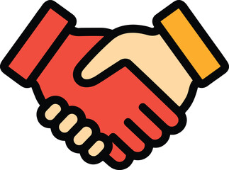 Fototapeta premium Two Hands Shaking in Partnership Icon