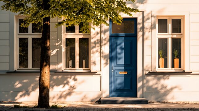 Sunlight illuminates a classic european building facade. - Powered by Adobe