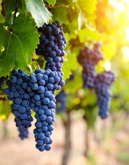 Naklejka premium Close-up of ripe dark purple grapes