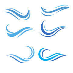 Obraz premium Blue Ocean Wave Symbol Vector Illustration