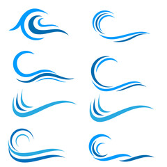 Blue Water Wave Icon Vector Design